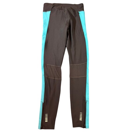 Under Armour Womens HeatGear Compression Zipper Leggings Black & Blue Size M - Picture 2 of 7